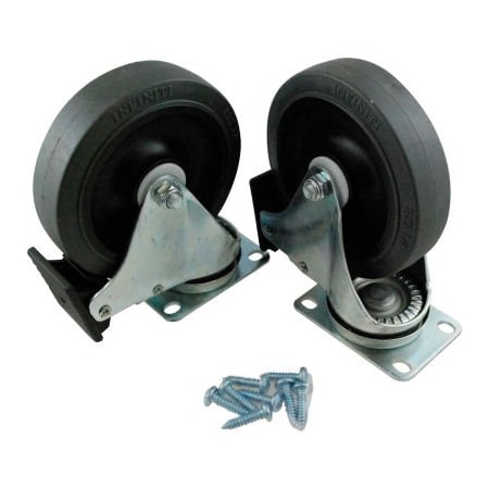Specialmade Goods And Services Rubbermaid 5in Swivel Plate Caster Kit With Hardware, Gray - FG9W71L1GRAY